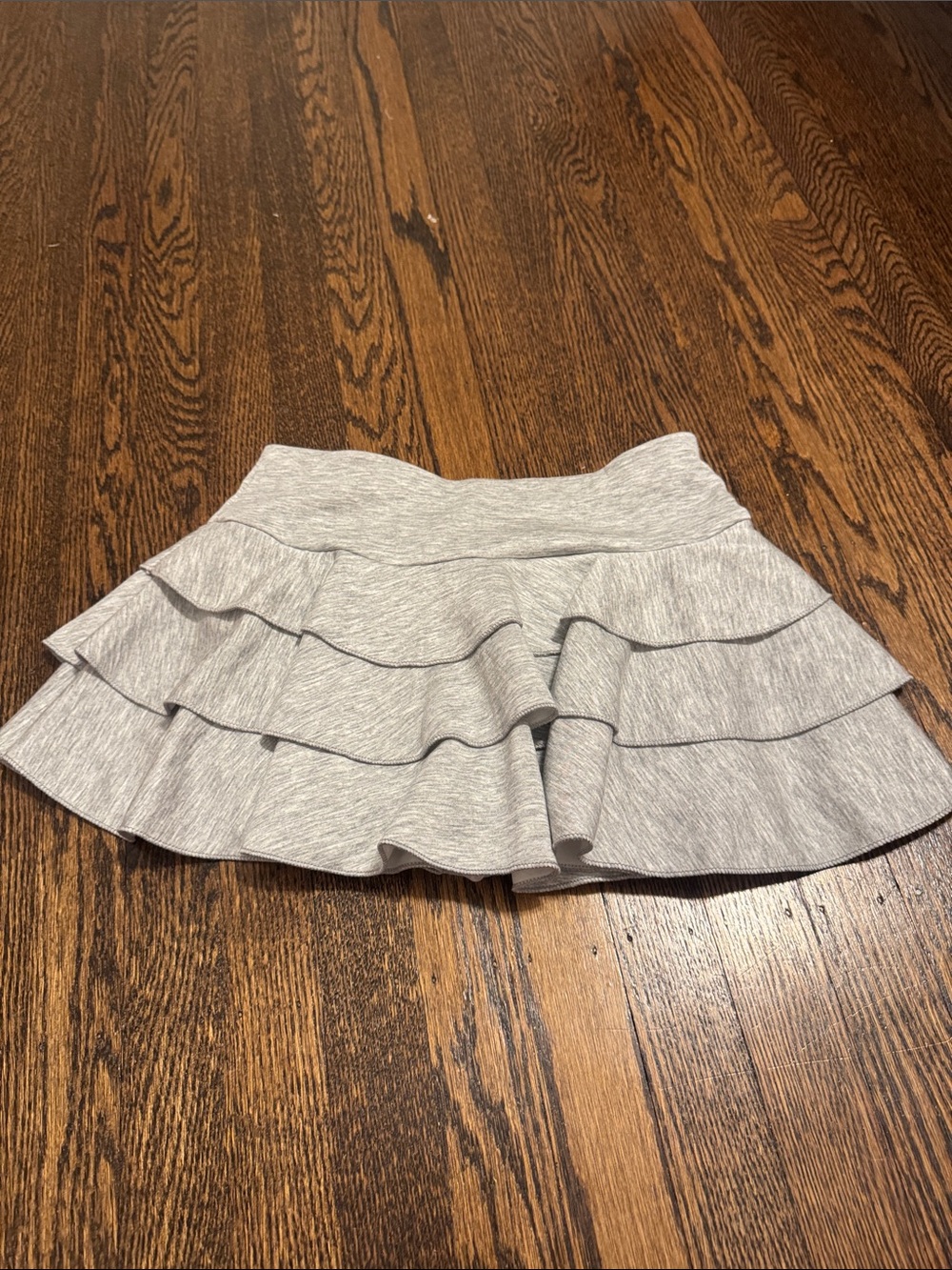 Women's Tiered Ruffle Mini Skirt - Heather Light Gray
